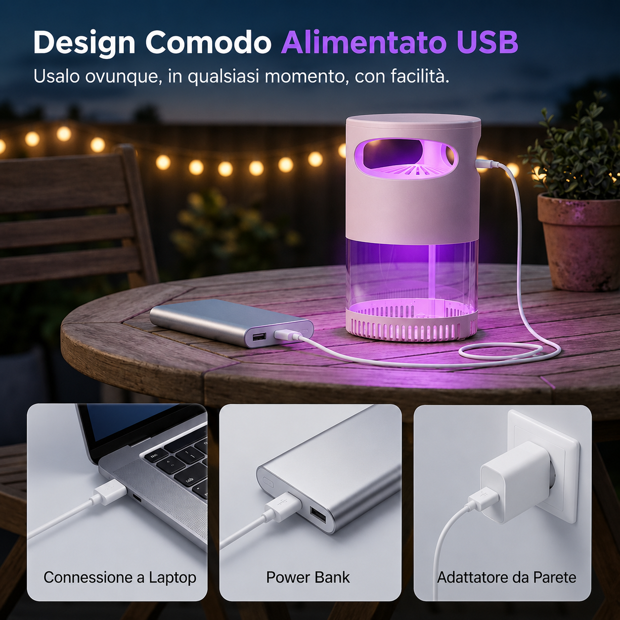 Lampada Anti-Zanzare UV Silenziosa